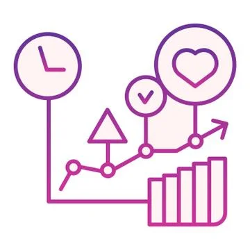 Commodity turnover flat icon. Business graph violet icons in trendy flat style Stock Illustration