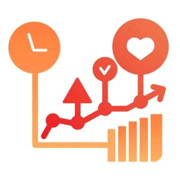 Commodity turnover flat icon. Business graph color icons in trendy flat style Stock Illustration