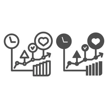 Commodity turnover line and glyph icon. Business graph vector illustration Stock Illustration