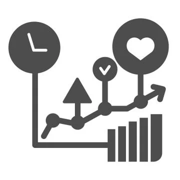 Commodity turnover solid icon. Business graph vector illustration isolated on Stock Illustration