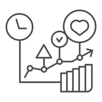 Commodity turnover thin line icon. Business graph vector illustration isolated Stock Illustration
