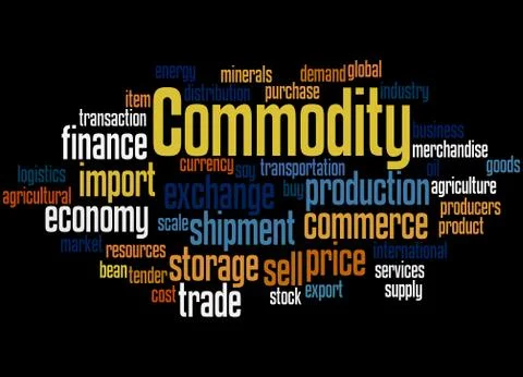 Commodity, word cloud concept Stock Illustration