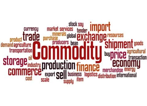Commodity, word cloud concept Stock Illustration