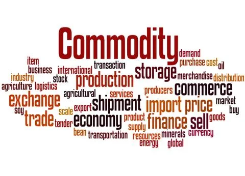 Commodity, word cloud concept Stock Illustration