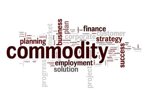 Commodity word cloud Illustrazione stock