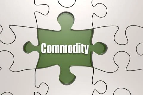 Commodity word on jigsaw puzzle Stock Illustration