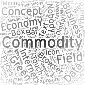 Commodity,Word cloud art background Stock Illustration