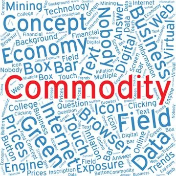 Commodity,Word cloud art background Stock Illustration