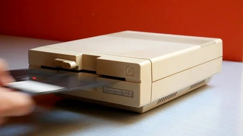 Commodore 1541-II disk drive Stock Footage 79321111