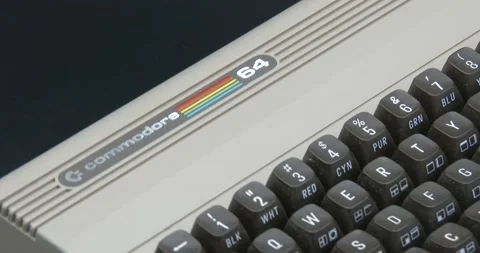 Commodore 64 - Rotating - Retro Computer - Bettendorf, IA - July 30, 2025 Stock Footage 314029986