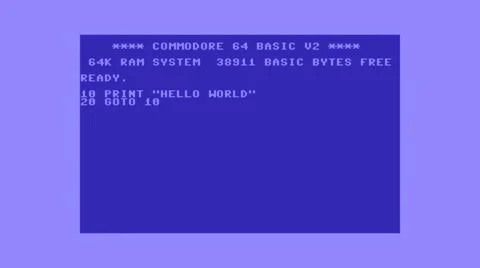 Commodore 64 simple program editorial Illustrazione stock