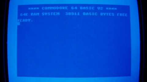A commodore 64 switched on Stock Footage 78140242