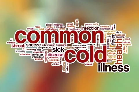 Commom cold word cloud with abstract background Stock Illustration