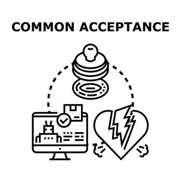 Common acceptance concept showing approval and rejection 库存插图