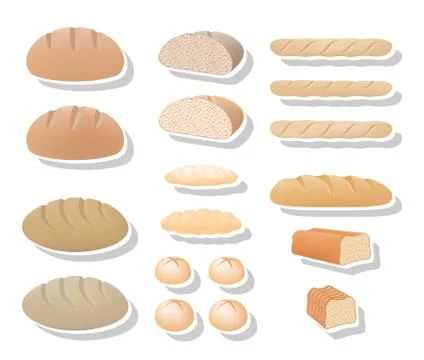 Common bread collection Stock Illustration
