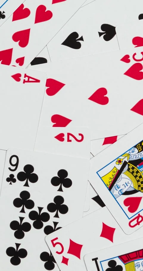 Common card deck background rotating in a vertical video Video stock 328319841