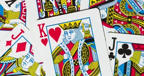 Common card deck face cards background rotating Stock Footage 328319815
