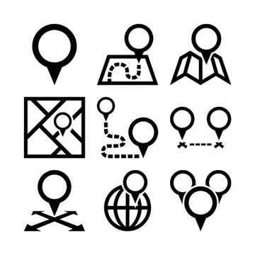 Common Circle Map Pins 스톡 일러스트