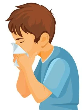 Common cold in children Stock Illustration