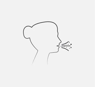 Common cold, cough, flu icon. Vector illustration, flat design. Stock Illustration