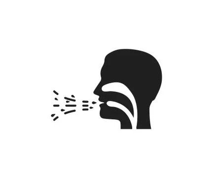 Common cold, cough, flu icon. Vector illustration, flat design. Иллюстрация