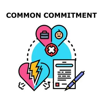 Common commitment icon representing legal agreement process Stock Illustration