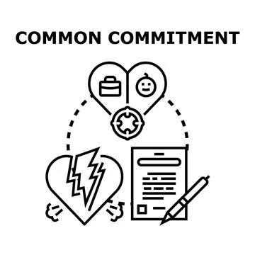 Common commitment icon representing legal agreement process Stock Illustration