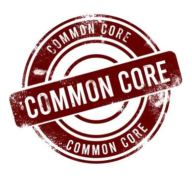 Common Core - red round grunge button, stamp 写真素材