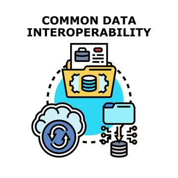 Common data interoperability concept vector illustration 스톡 일러스트