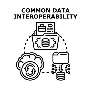 Common data interoperability concept vector illustration Stock Illustration