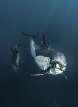 Common dolphin (Delphinus delphis) during the annual Sardine Run Stock Photos