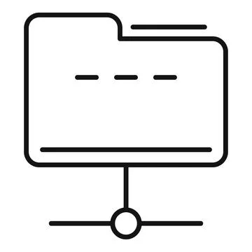 Common file folder icon, outline style Illustrazione stock