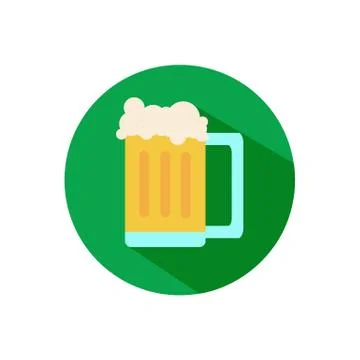 Common Glass of Beer Flat Icon Stock Illustration