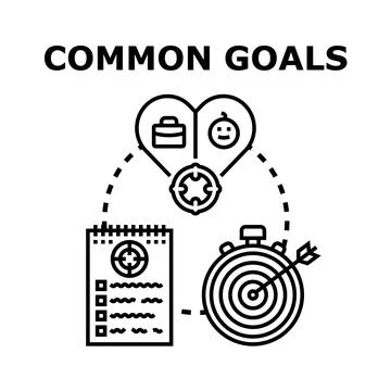 Common goals achieving success with shared objectives Stock Illustration