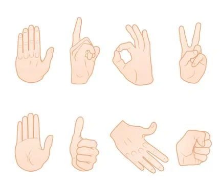 Common hand gestures Stock Illustration
