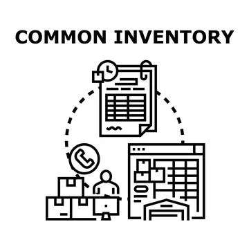 Common inventory management system vector illustrating business 库存插图