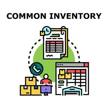 Common inventory management system vector illustrating business Stock Illustration