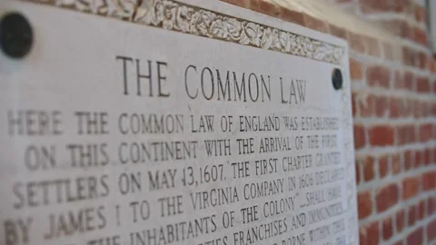 Common Law of England plaque in a partial oblique view in close Stock Footage 166662033