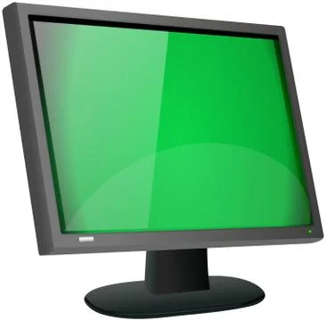 Common lcd flat panel black monitor Stock Illustration