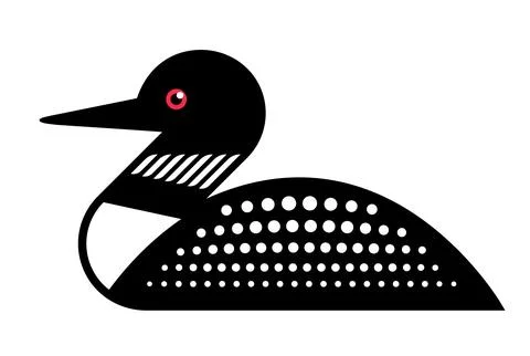 Common loon geometric logo Stock Illustration