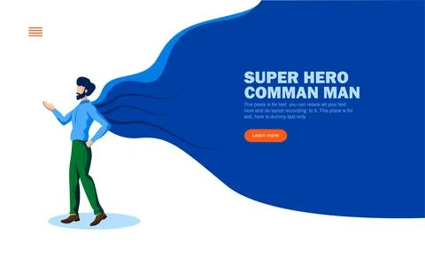 Common man with super hero cape vector illustration concept 스톡 일러스트