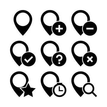 Common map pins Stock Illustration