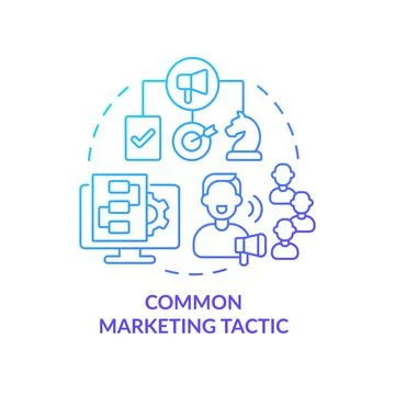 Common marketing tactic blue gradient concept icon Stock Illustration
