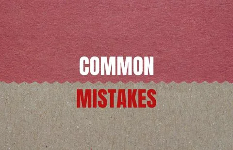 Common mistakes words written on paper Stock Illustration