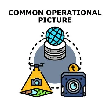 Common operational picture concept with data gathering Stock Illustration