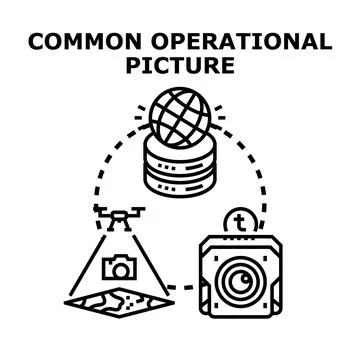 Common operational picture concept with data gathering Ilustración de archivo