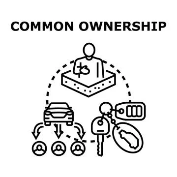 Common ownership concept for collaborative resource usage Illustrazione stock
