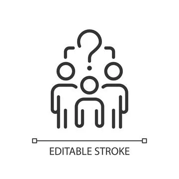 Common question linear icon Stock Illustration