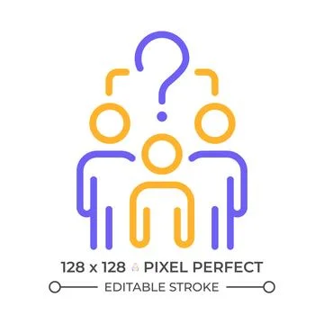 Common question two color line icon Stock Illustration