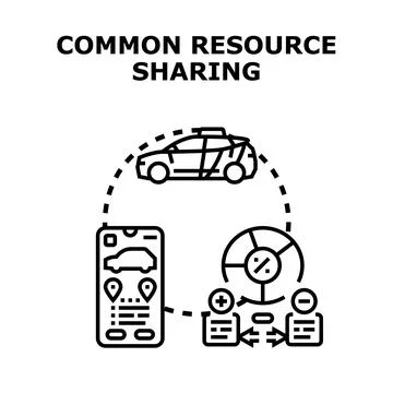Common resource sharing concept developing modern economy 스톡 일러스트
